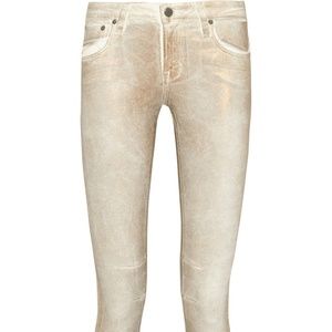 Helmet Lang gold metallic skinny jean